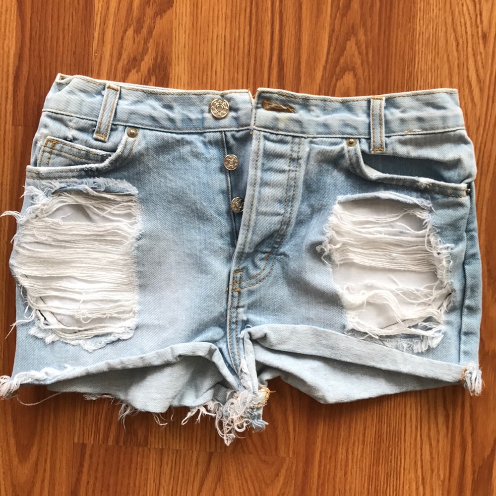 Brandy Melville John Galt Distressed Denim Shorts